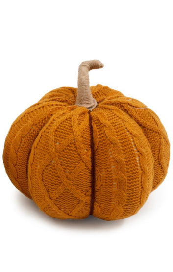 18CM KNIT PUMPKIN DECORATION