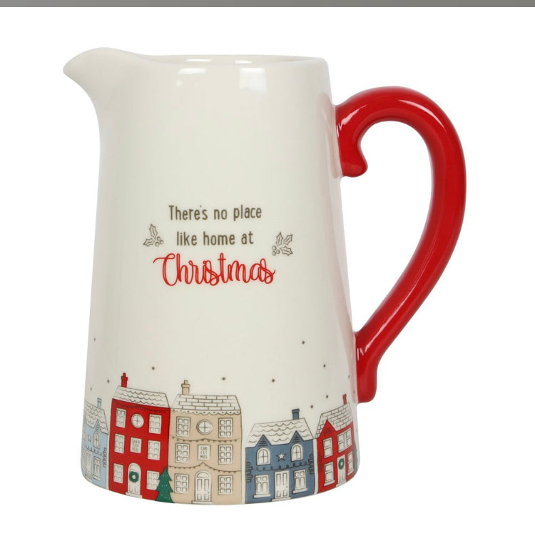 17CM CHRISTMAS VILLAGE CERAMIC FLOWER JUG