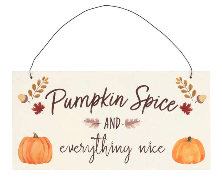 20CM PUMPKIN SPICE HANGING SIGN