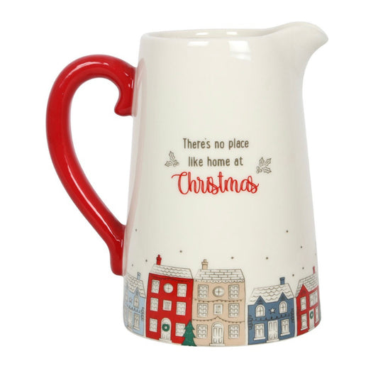 17CM CHRISTMAS VILLAGE CERAMIC FLOWER JUG