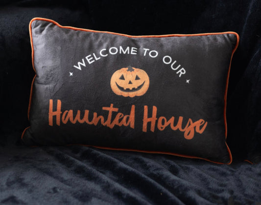 40CM RECTANGULAR HAUNTED HOUSE CUSHION