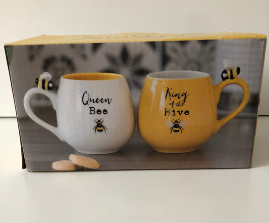 Bee king & Queen mug set