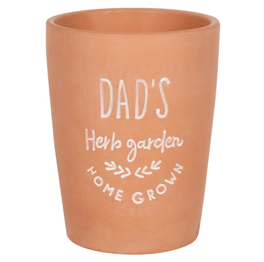 Dads garden terracotta plant pot