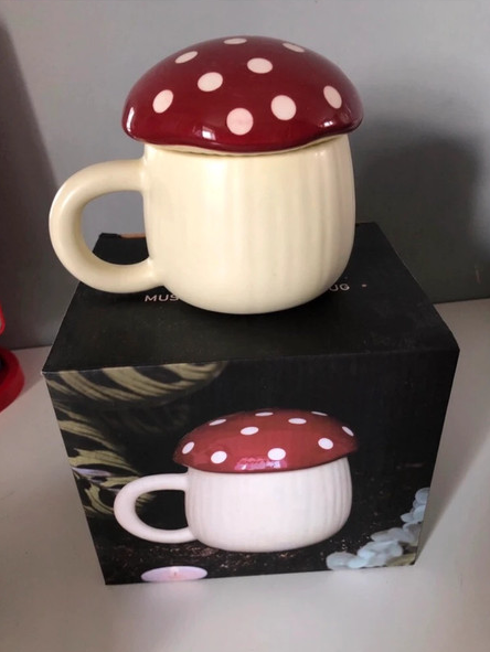 Fairy Toadstool Mushroom Shaped  Coffee Lidded Mug